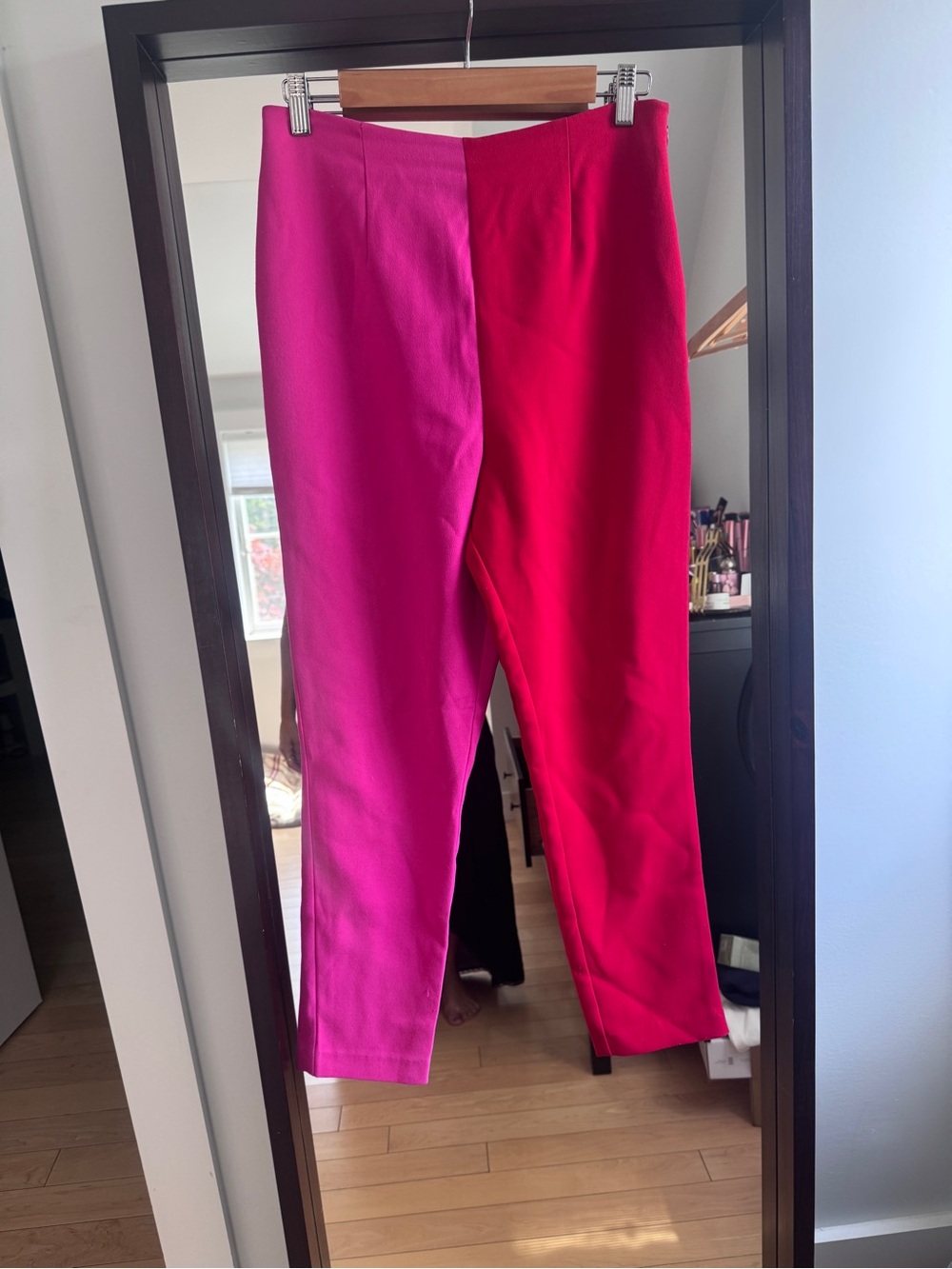 Lovers + Friends Two-Tone Pink & Red pants